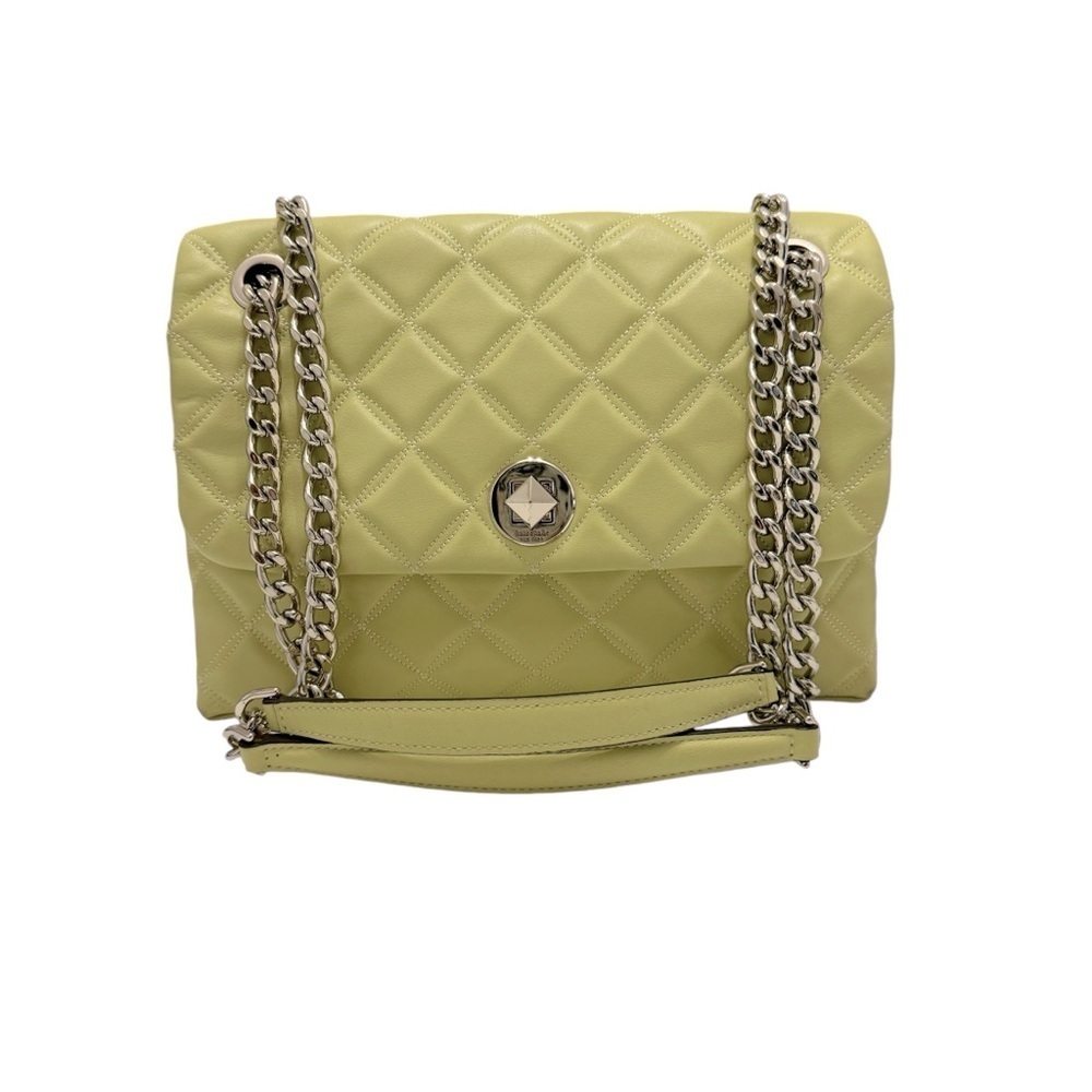 Kate Spade‎ Natalia Quilted Chain Medium Shoulder Bag Crossbody Frosty Lime